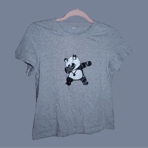 SHEIN Girls Panda Print Tee